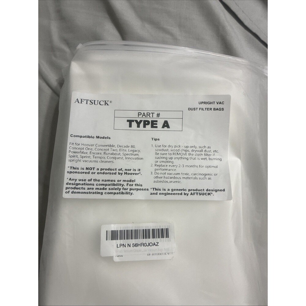 Hoover Type A Upright Vacuum Bags---9 Pack